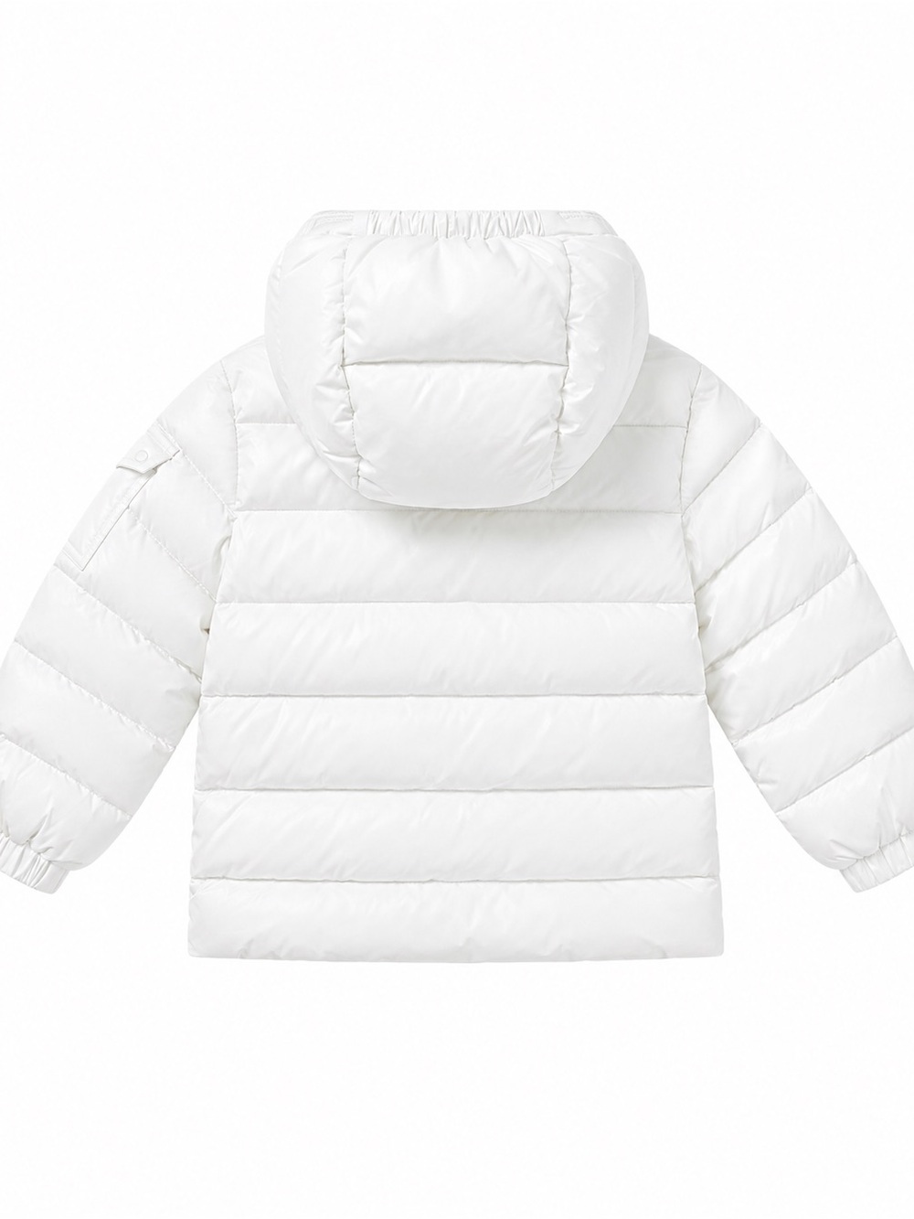 Moncler White Quilted Hooded Puffer Jacket for Kids - Picture 2 of 6